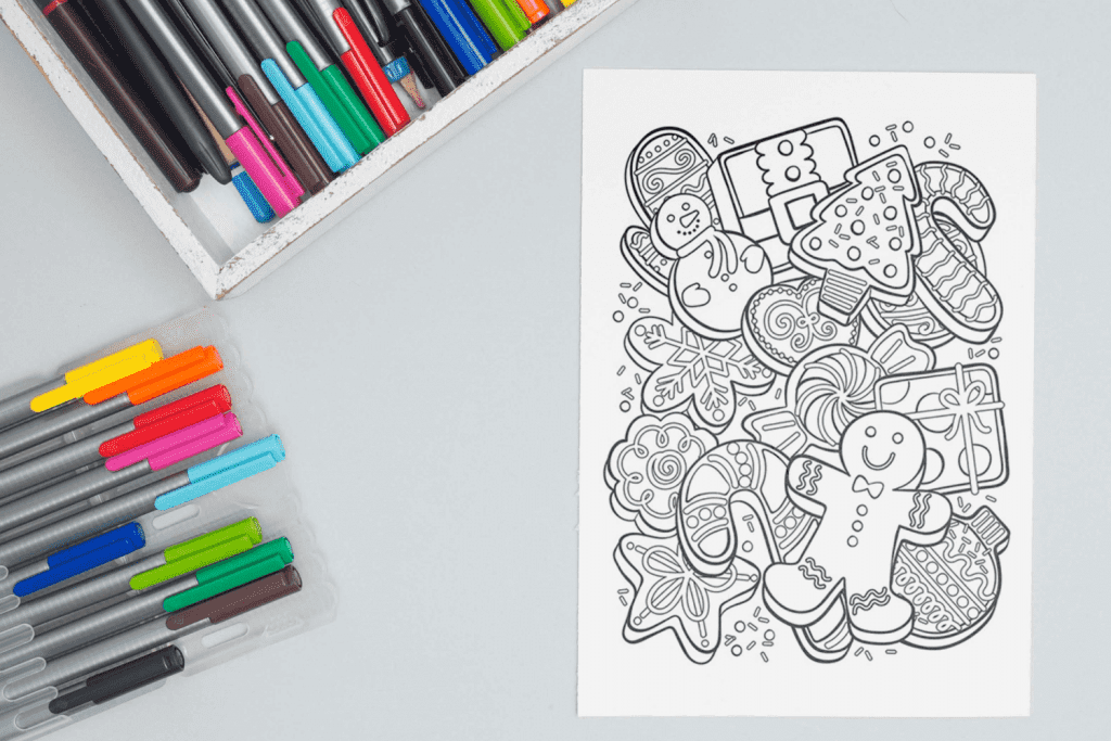 Christmas Cookies Free Coloring Page – MasterBundles
