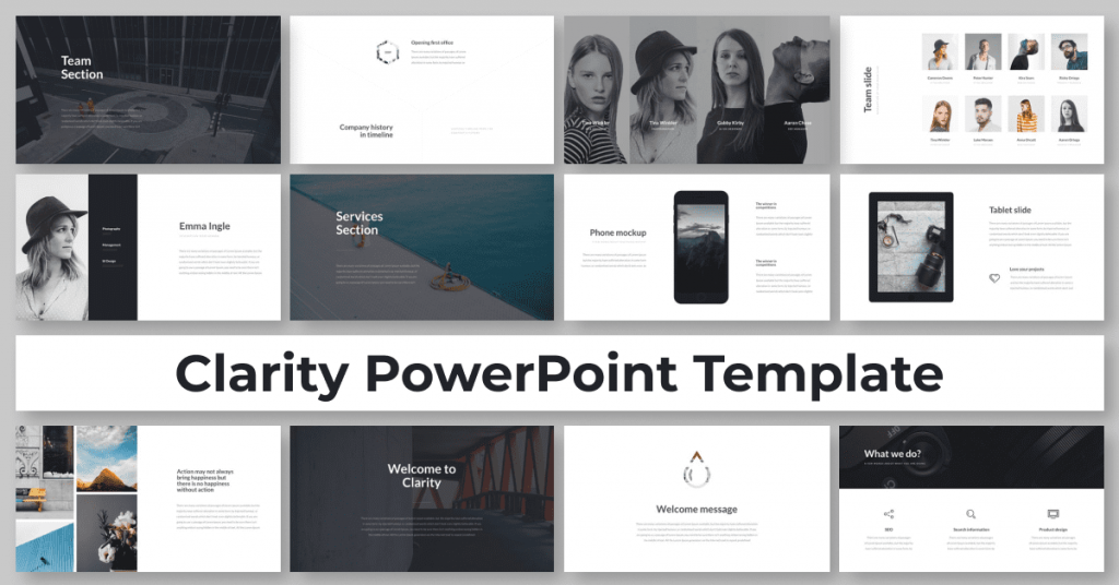 Clarity PowerPoint Template by MasterBundles Facebook Collage Image.