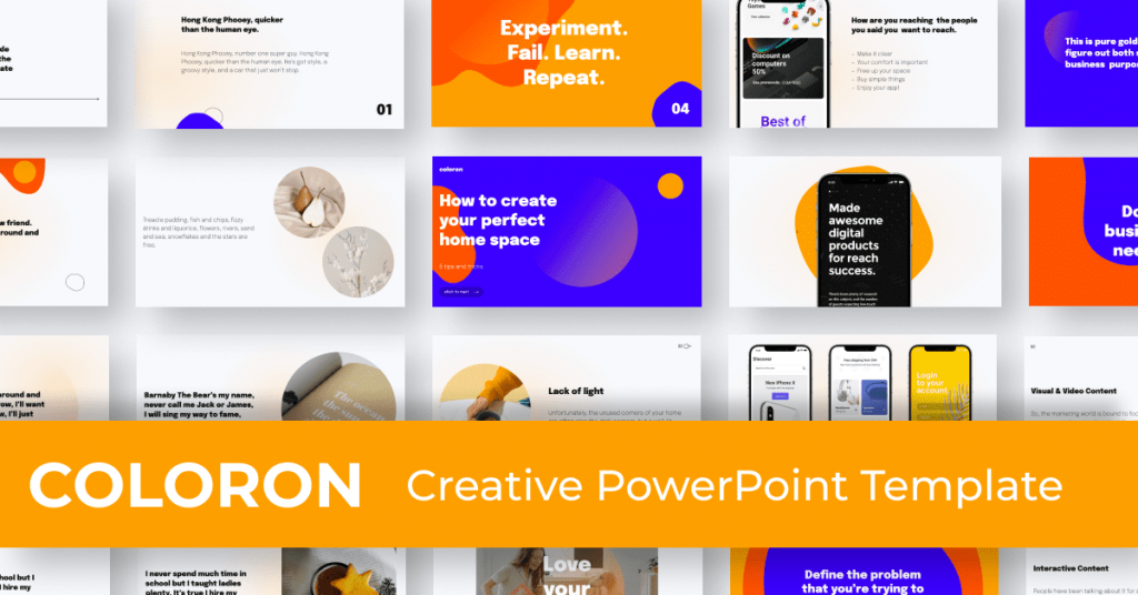 Coloron Creative PowerPoint Template by MasterBundles Facebook Collage Image.