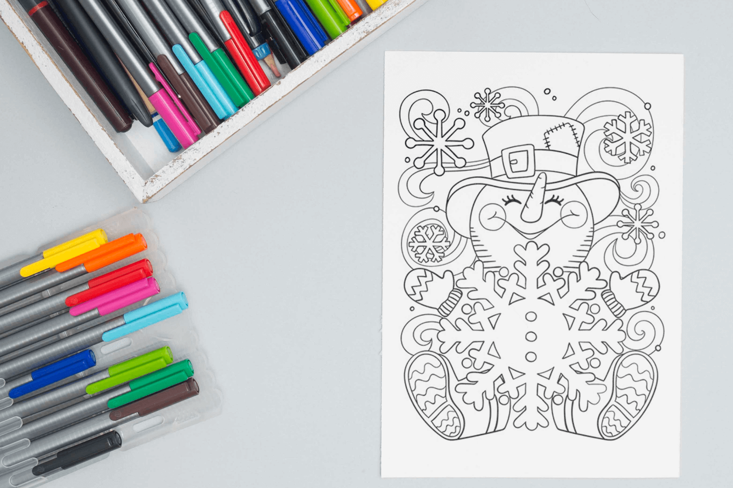 Happy little snowman coloring page facebook image.
