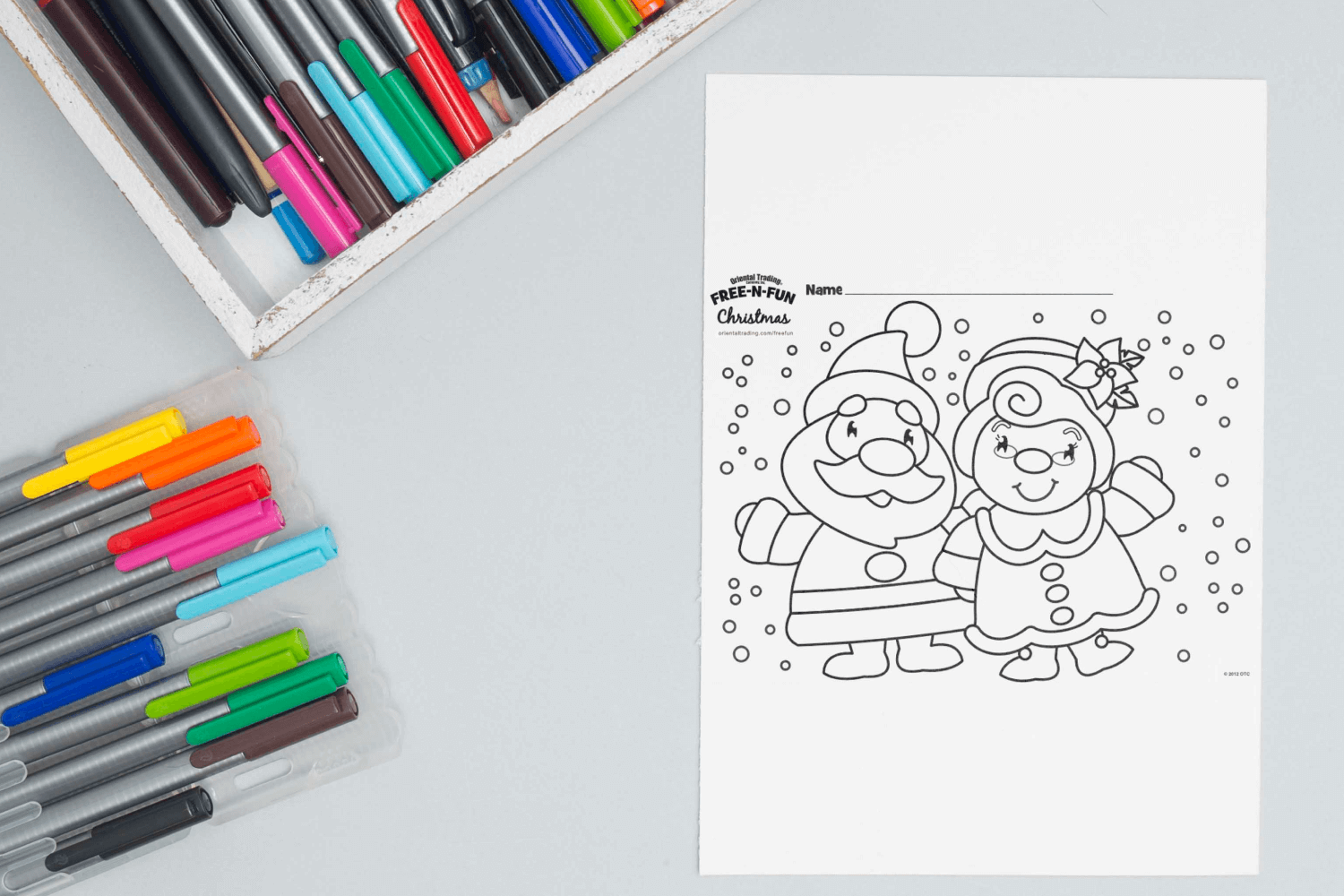 Mr Mrs Claus coloring page facebook image.