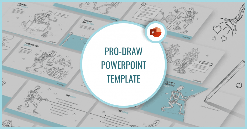 Pro-Draw PowerPoint Template by MasterBundles Facebook Collage Image.