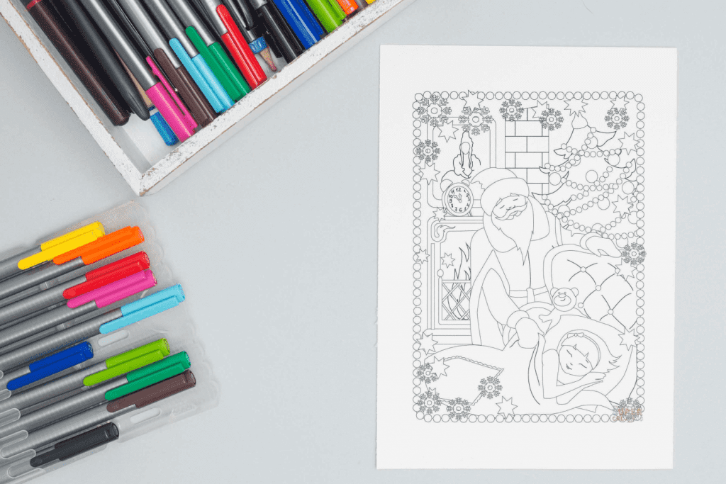 Santa Claus at Home Free Coloring Page – MasterBundles