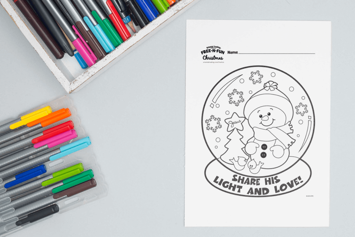 Snow globe coloring page facebook image.