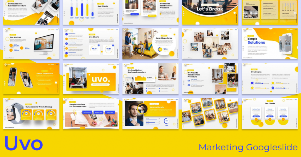 Uvo - Marketing Googleslide by MasterBundles Facebook Collage Image.