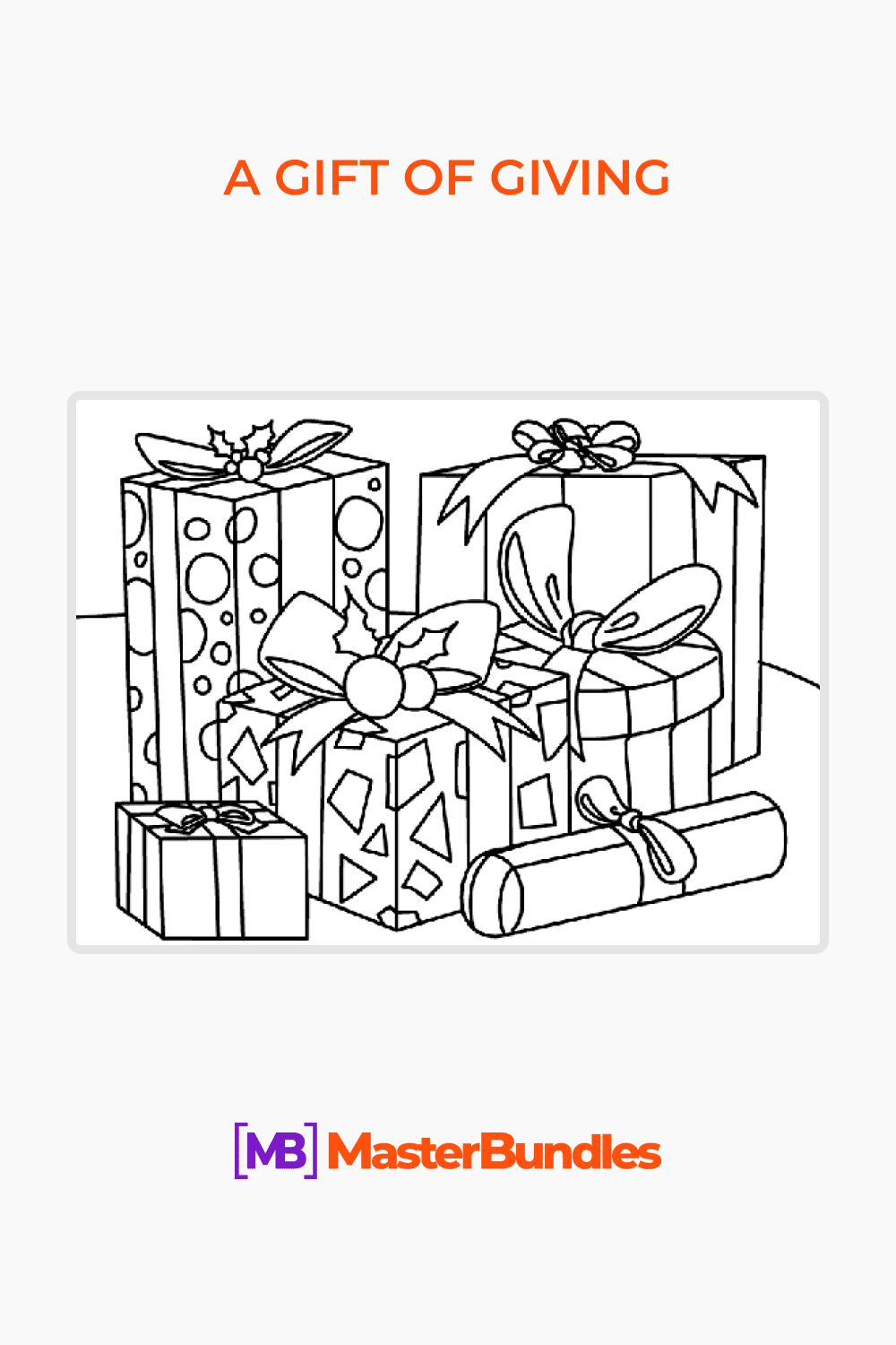 A gift of giving coloring page pinterest image.