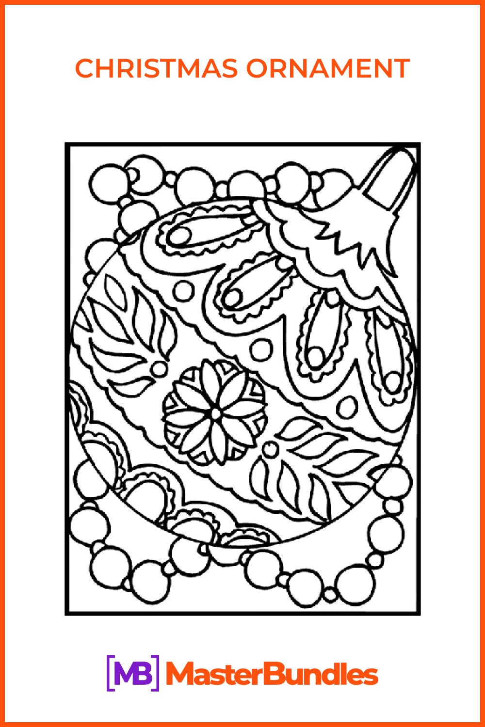Christmas ornament coloring page pinterest image.