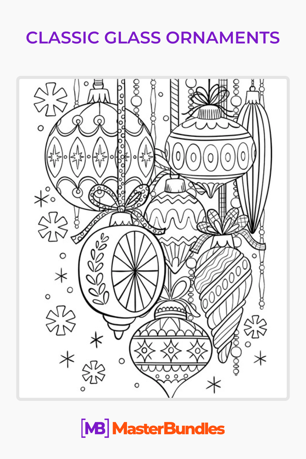 Classic glass ornaments coloring page pinterest image.