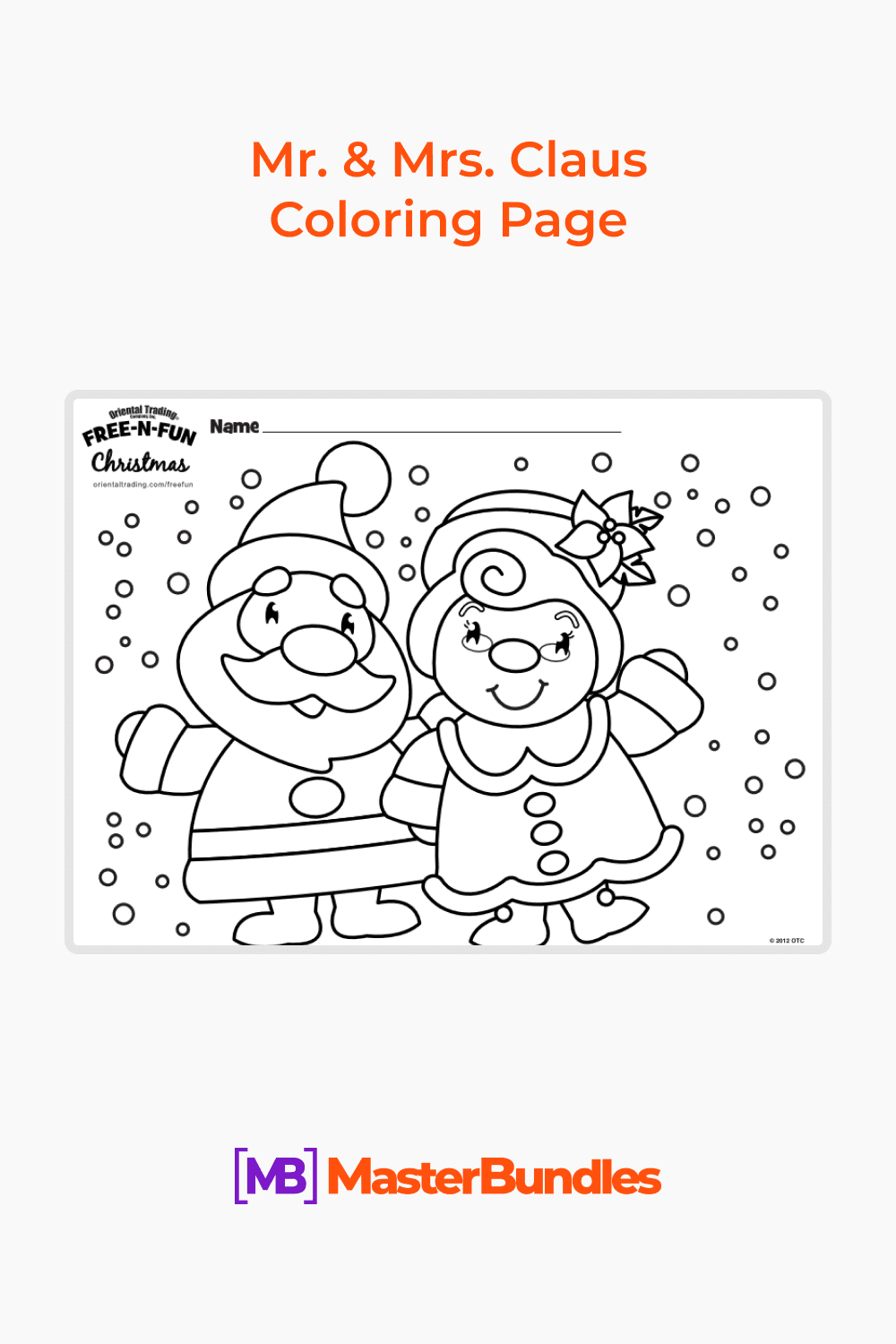 Mr Mrs Claus coloring page pinterest image.