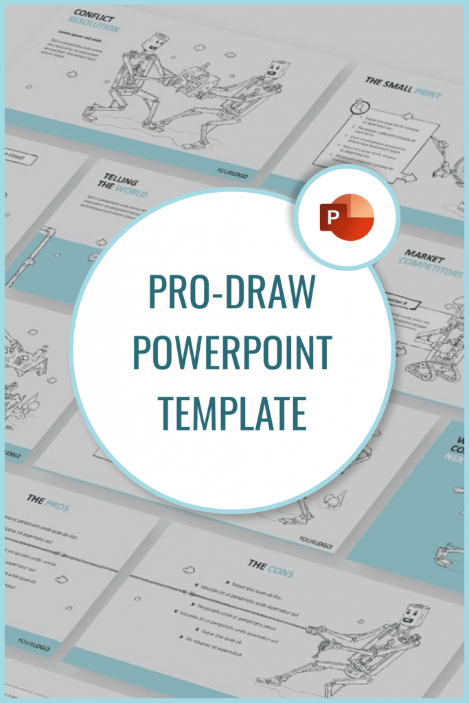 Pro-Draw PowerPoint Template by MasterBundles Pinterest Collage Image.