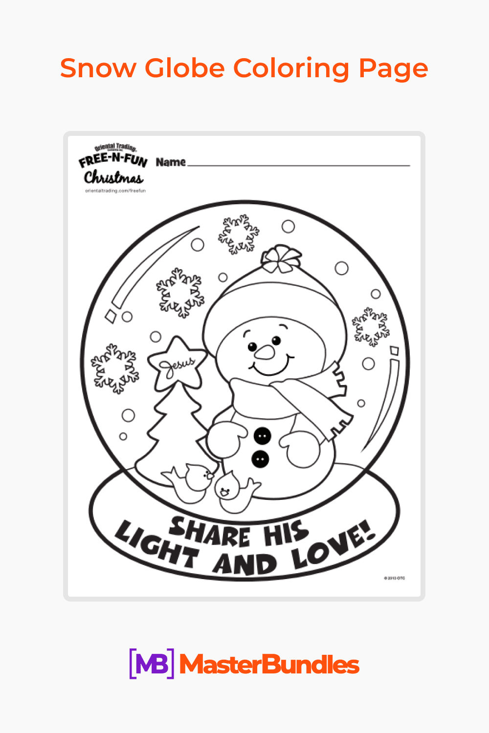 Snow globe coloring page pinterest image.