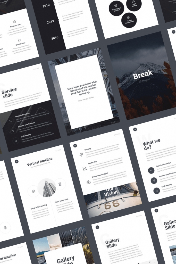A4 | Desire PowerPoint Template by MasterBundles Pinterest Collage Image.