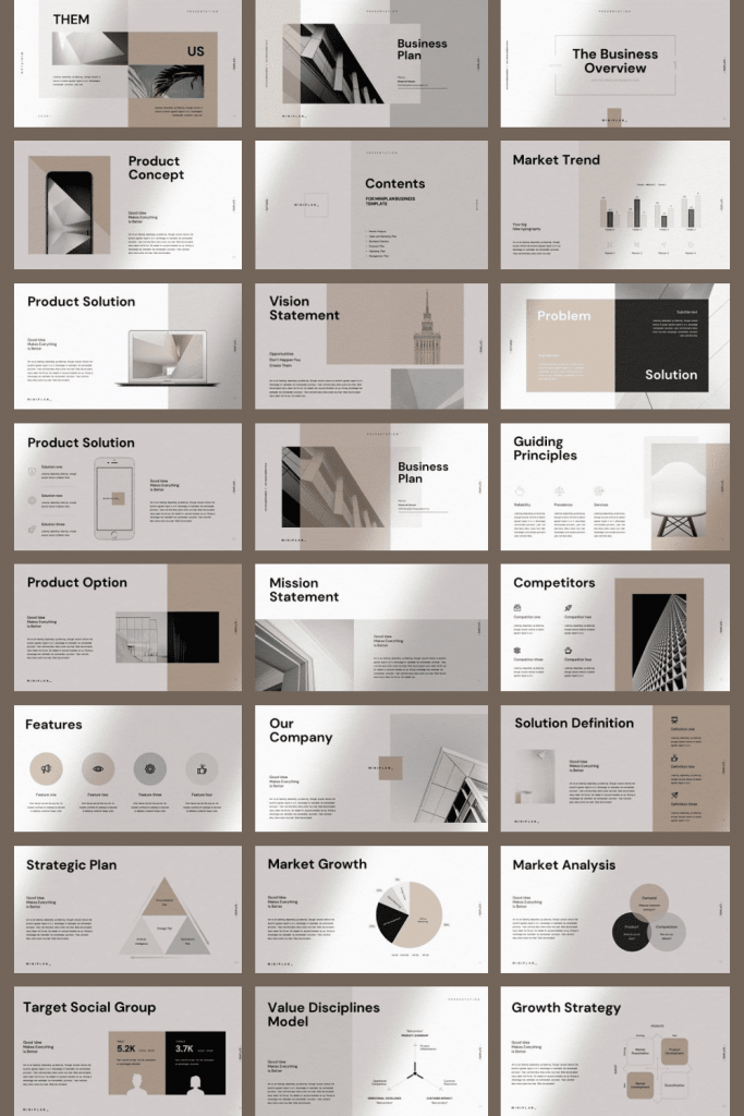 Business Plan PowerPoint Template by MasterBundles Pinterest Collage Image.
