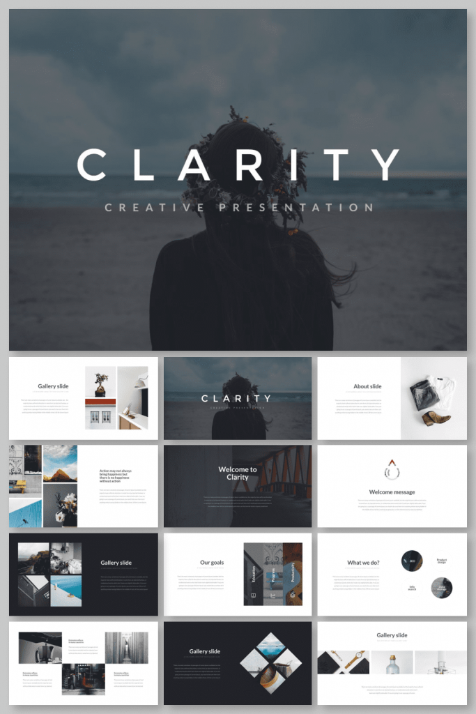 Clarity PowerPoint Template by MasterBundles Pinterest Collage Image.