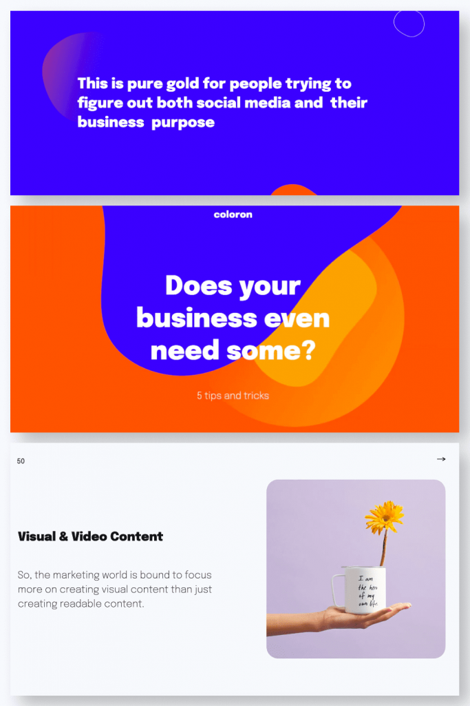 Coloron Creative PowerPoint Template by MasterBundles Pinterest Collage Image.