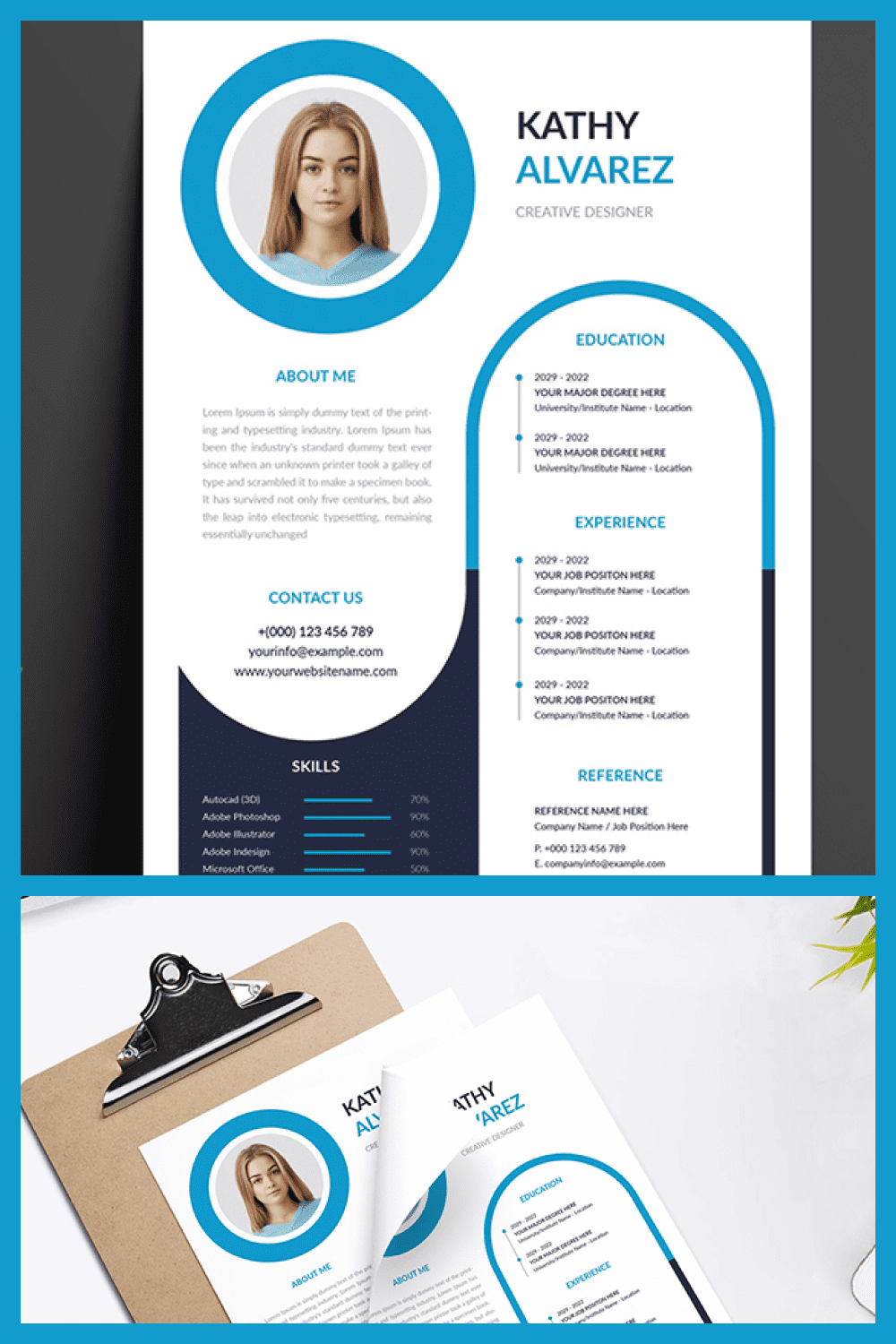 5 One Page Creative Designer Resume Template