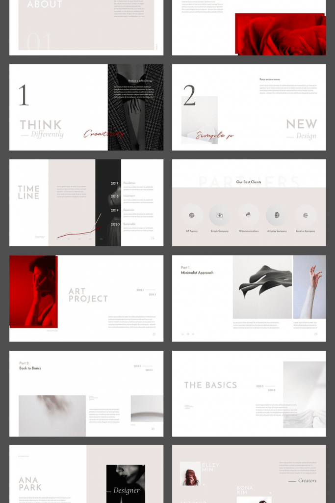 Basic PowerPoint Template by MasterBundles Pinterest Collage Image.