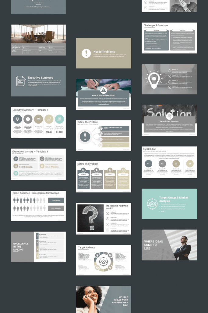 Project Proposal PowerPoint Template by MasterBundles Pinterest Collage Image.