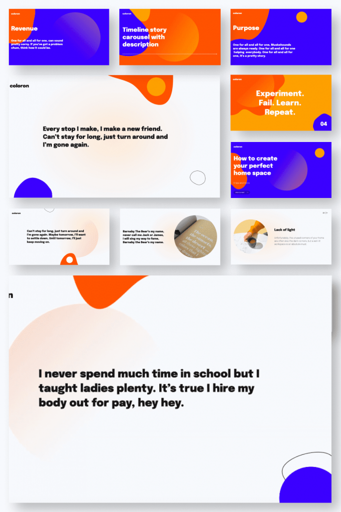 Coloron Creative PowerPoint Template by MasterBundles Pinterest Collage Image.