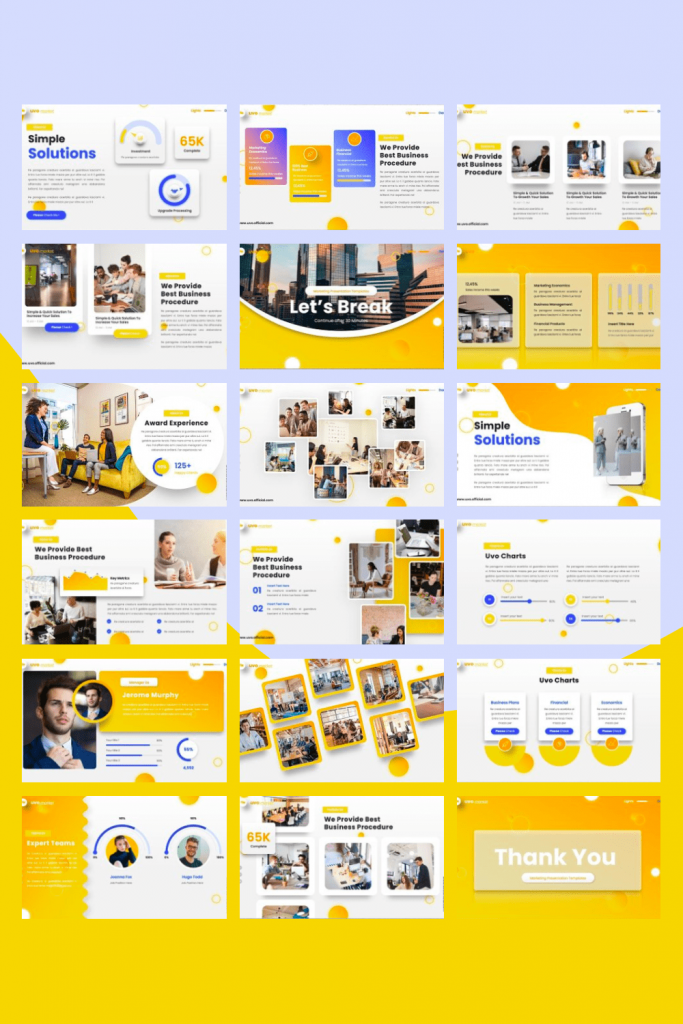 Uvo - Marketing Googleslide by MasterBundles Pinterest Collage Image.