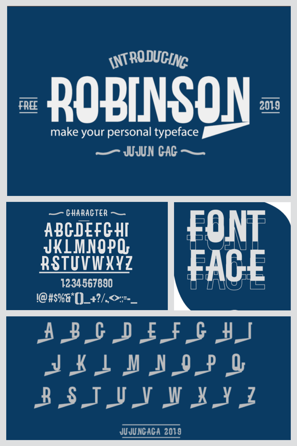 Robinson Classic Font - MasterBundles - Pinterest Collage Image.