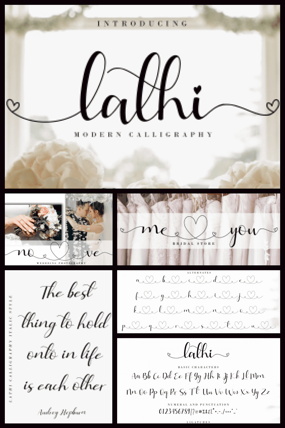 Lathi Modern Handwritten Font - MasterBundles - Pinterest Collage Image.