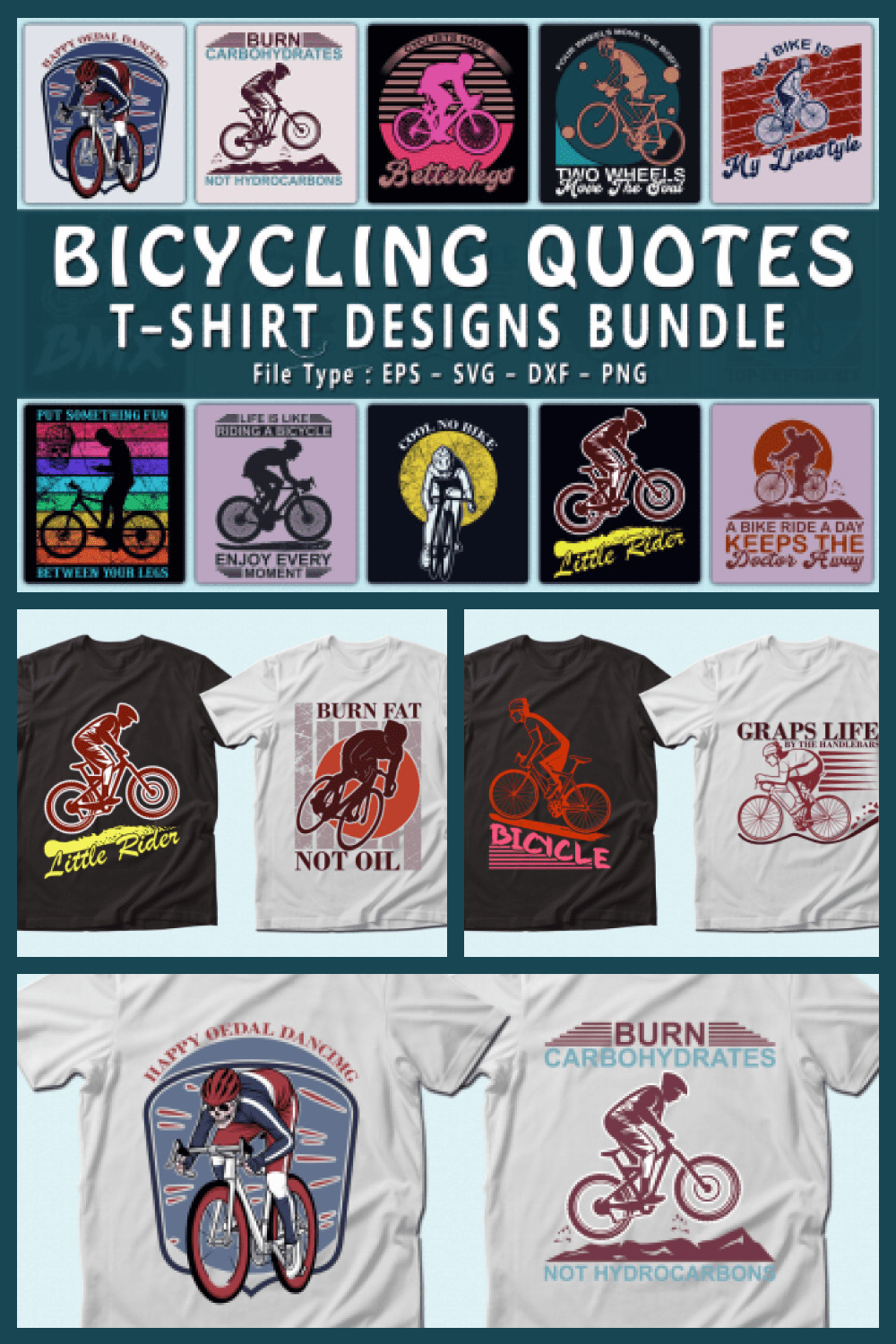 95 Trendy 20 Bicycle T shirts Design Bundle