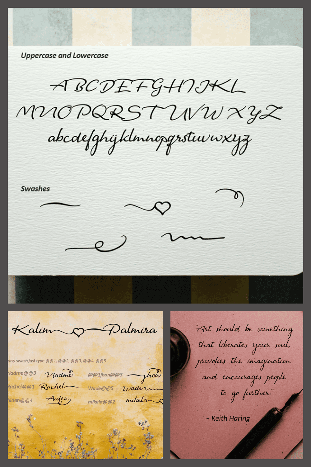 Fantine Modern Script Font - MasterBundles - Pinterest Collage Image.