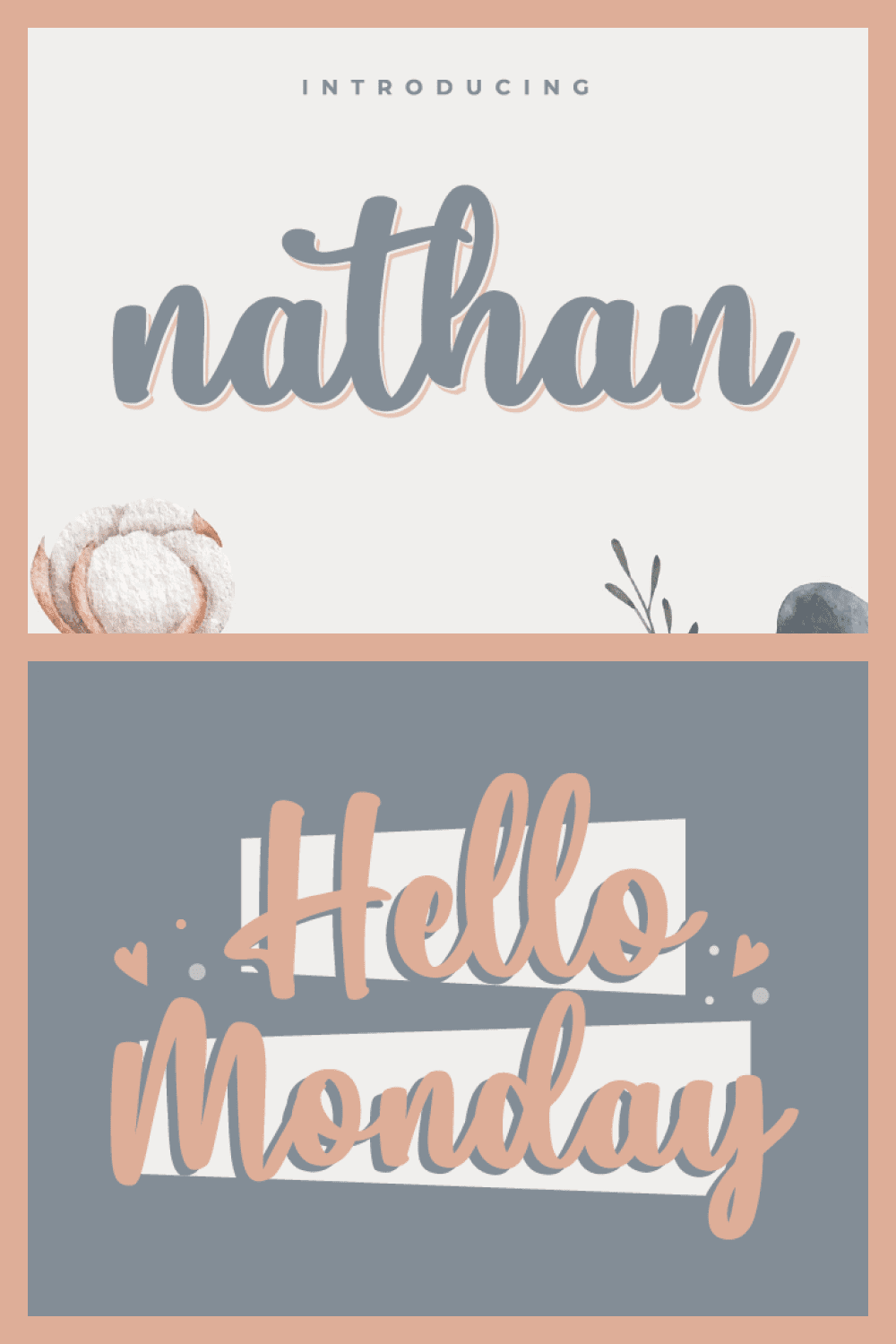 Nathan Wedding Script Font - MasterBundles - Pinterest Collage Image.