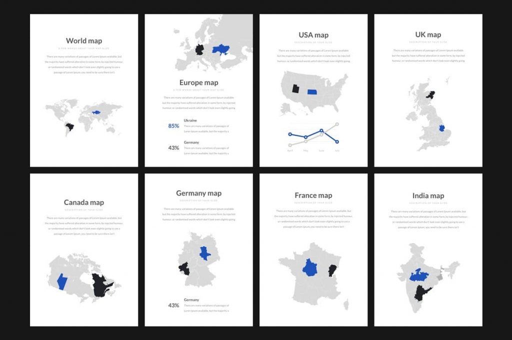 Map Slides Clarity Vertical PowerPoint Template.