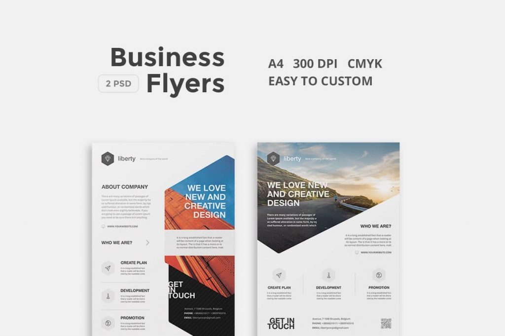 Business Flyers Clarity Vertical PowerPoint Template.
