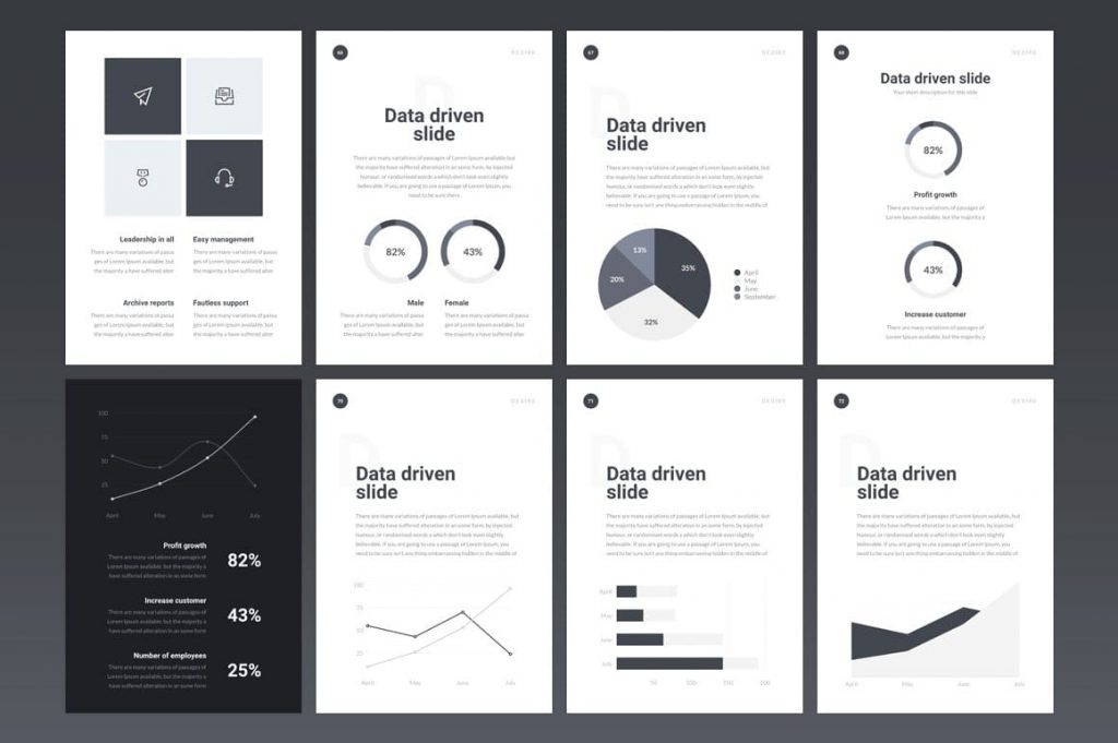 Infographic Slides A4 Desire PowerPoint Template.