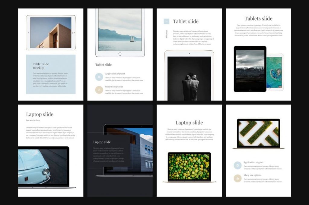 Focus A4 Vertical Keynote Template slides on tablet and laptop.
