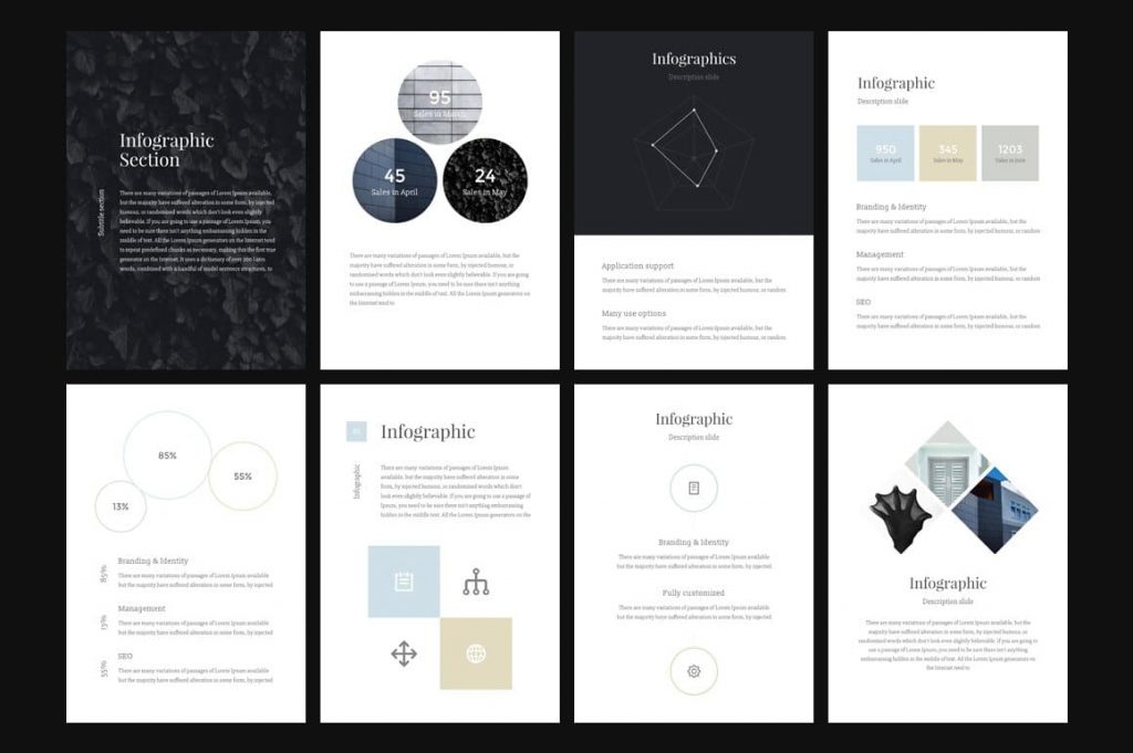 Section Infographics Focus A4 Vertical Keynote Template.