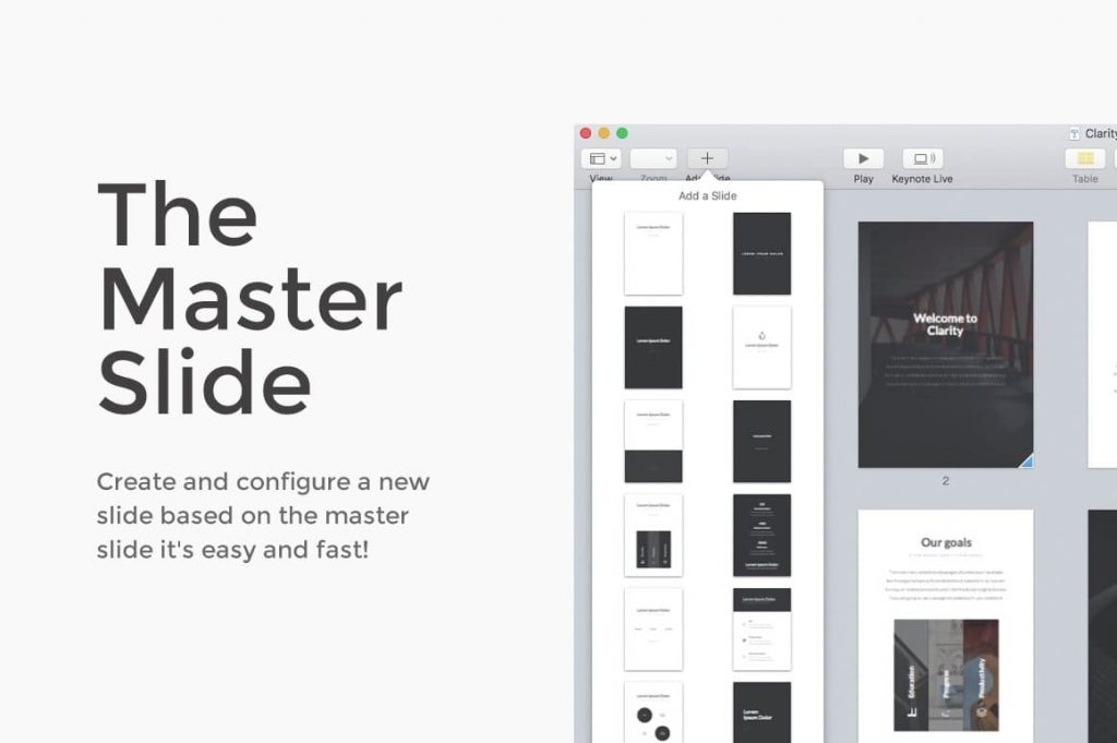 The Master Slide for Focus A4 Vertical Keynote Template.
