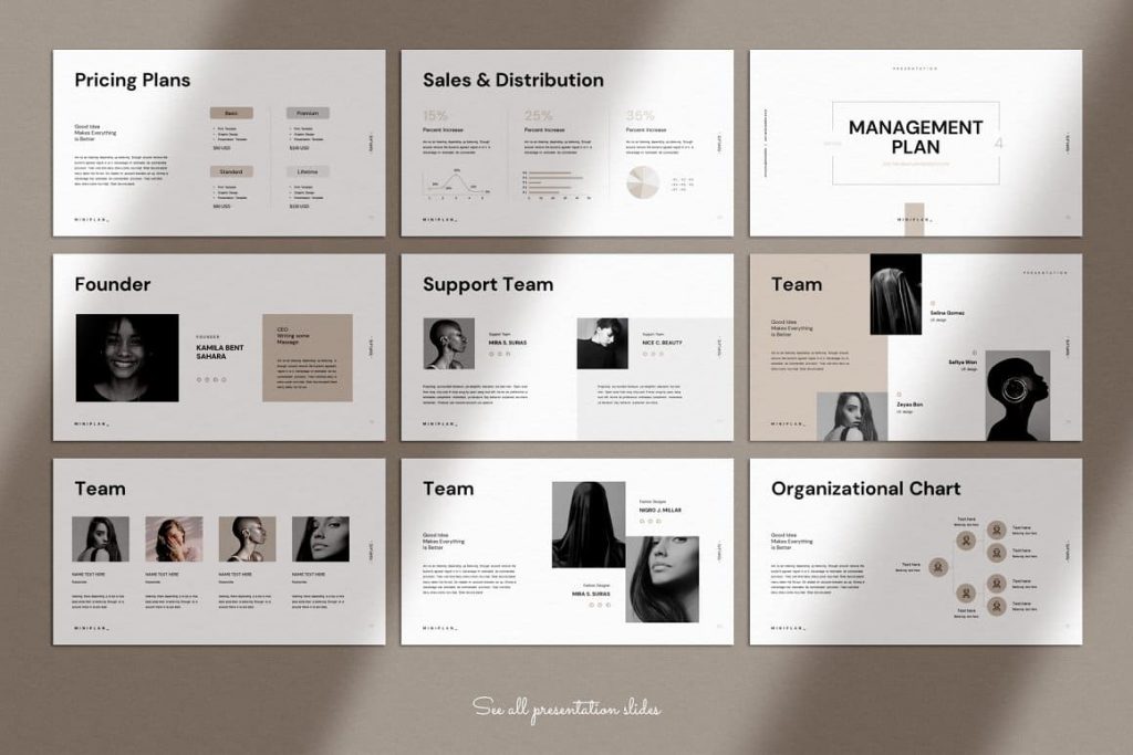 Management Team Business Plan PowerPoint Template slides.