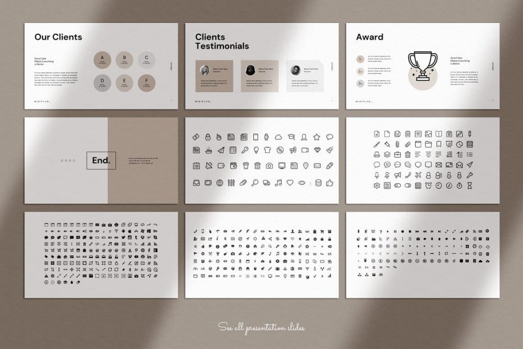2500+ Vector Icons as shapes Business Plan PowerPoint Template.