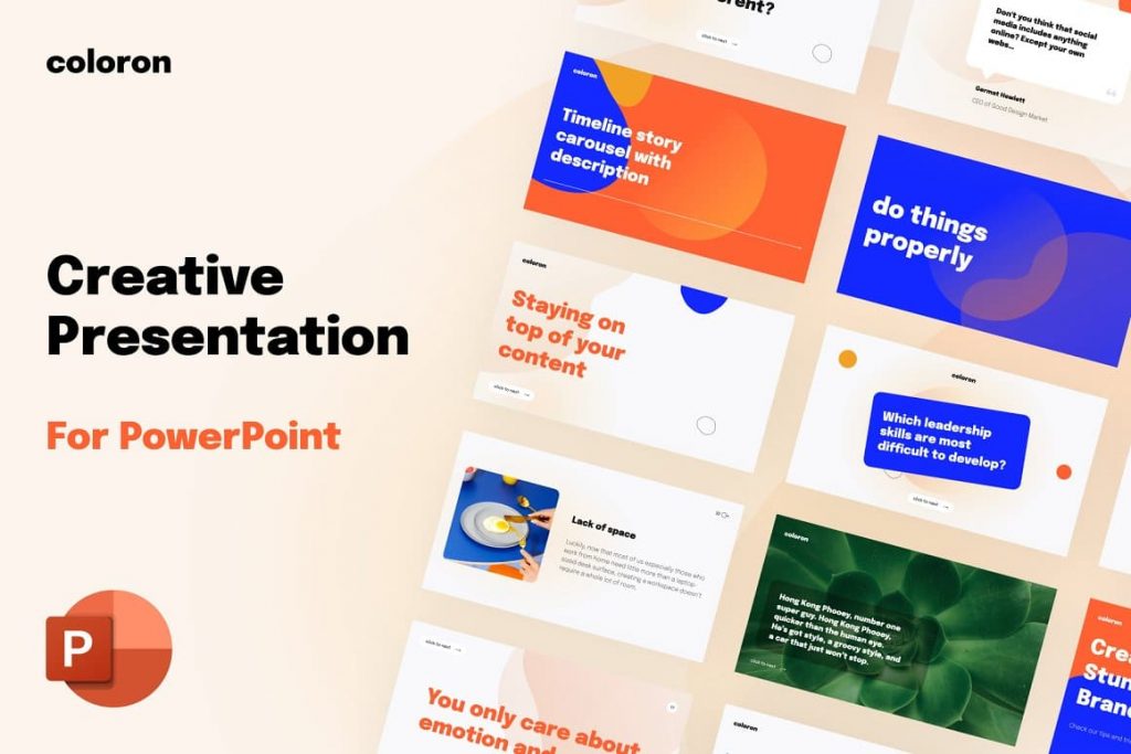 Cover for Coloron Creative PowerPoint Template.
