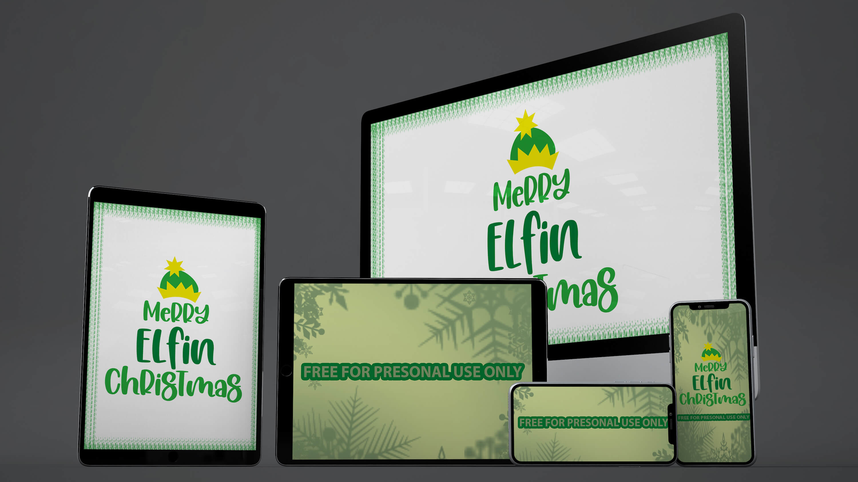 Merry elfin Christmas free SVG files facebook image.