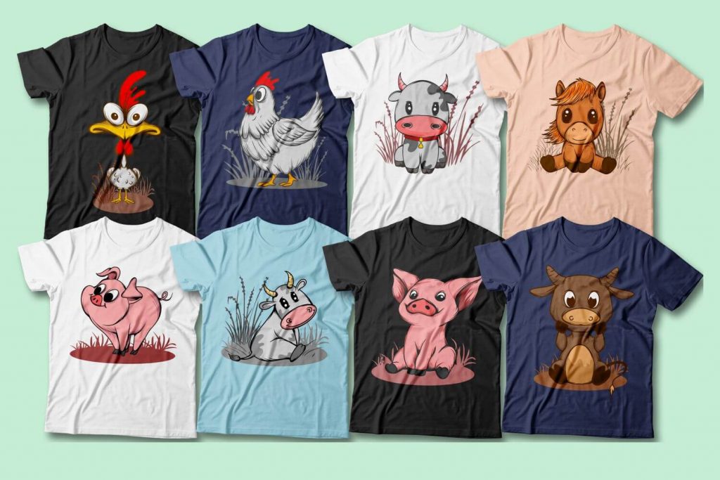 farm animals t shirt