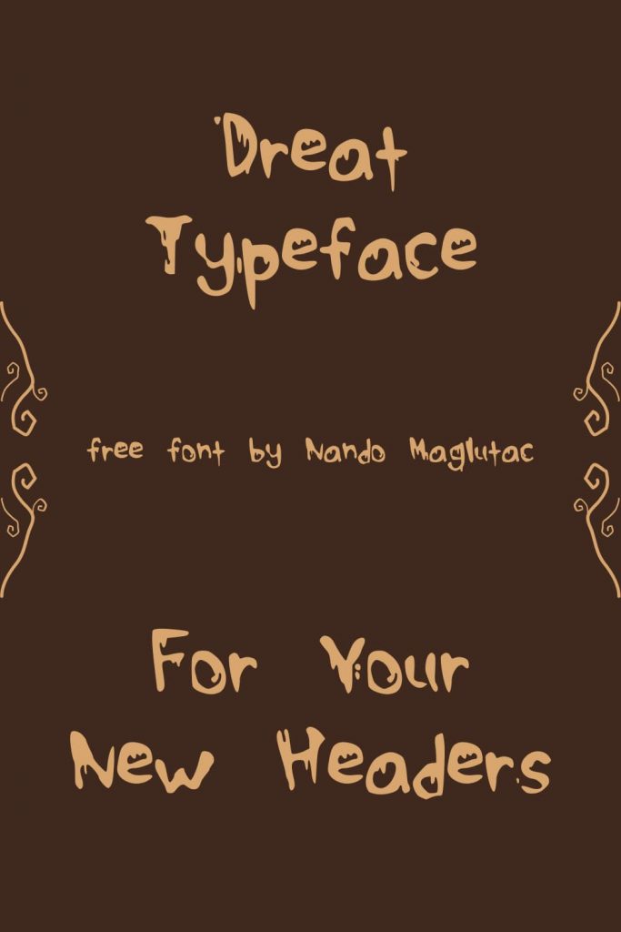 Free Drippy Font Example Phrase for Creepy Pinterest Preview.