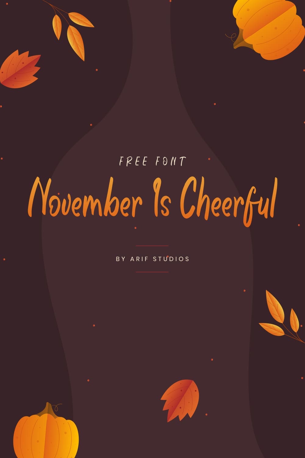 Free Font November Is Cheerful Pinterest Collage Image.