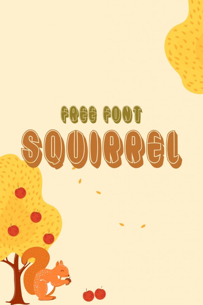 MasterBundles Free Squirrel Font Pinterest Collage Image.