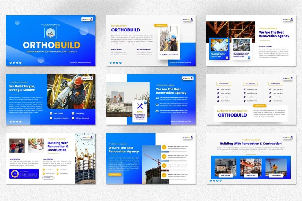Orthobuild - Googleslide template for renovation and construction.