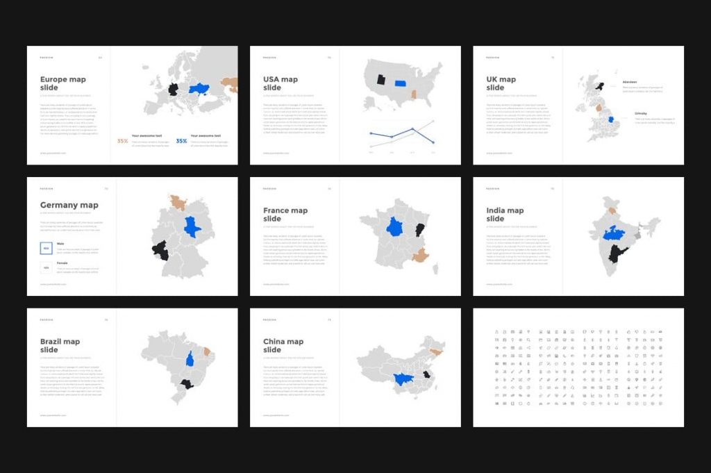Country Map Slides Passion Keynote Template.