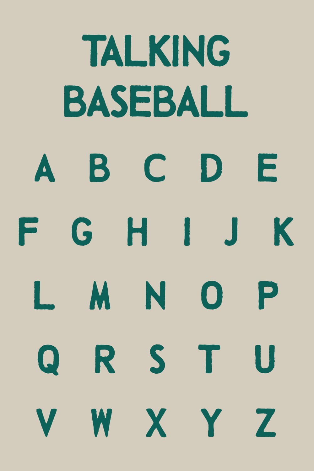 Pinterest Collage Image with Free Baseball Font Alphabet.