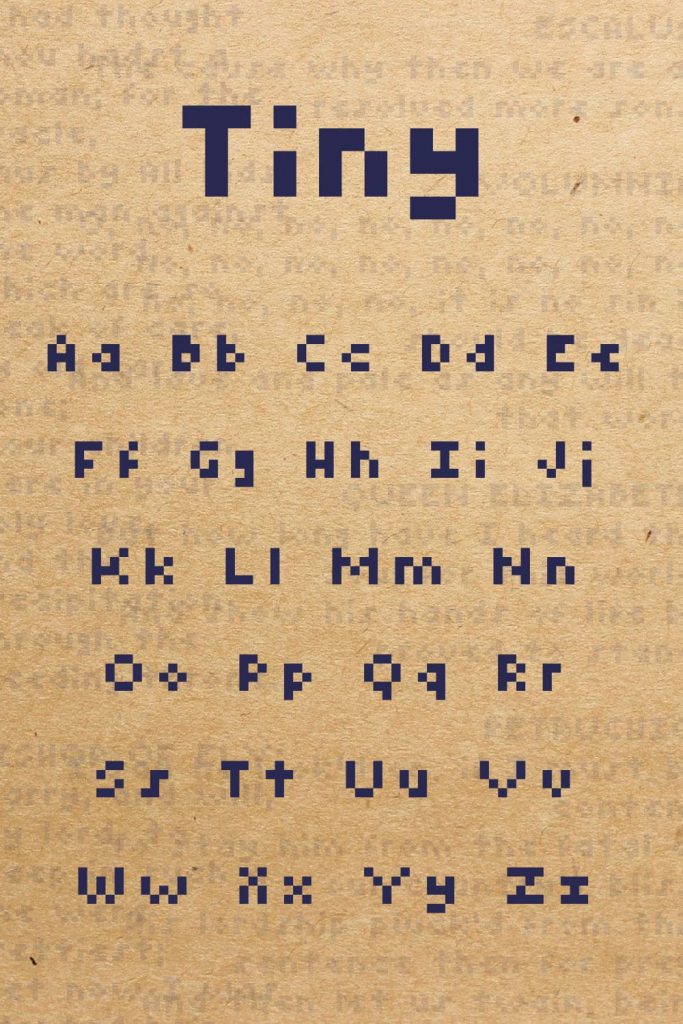 Pinterest Preview for Free Tiny Font Alphabet by MasterBundles.