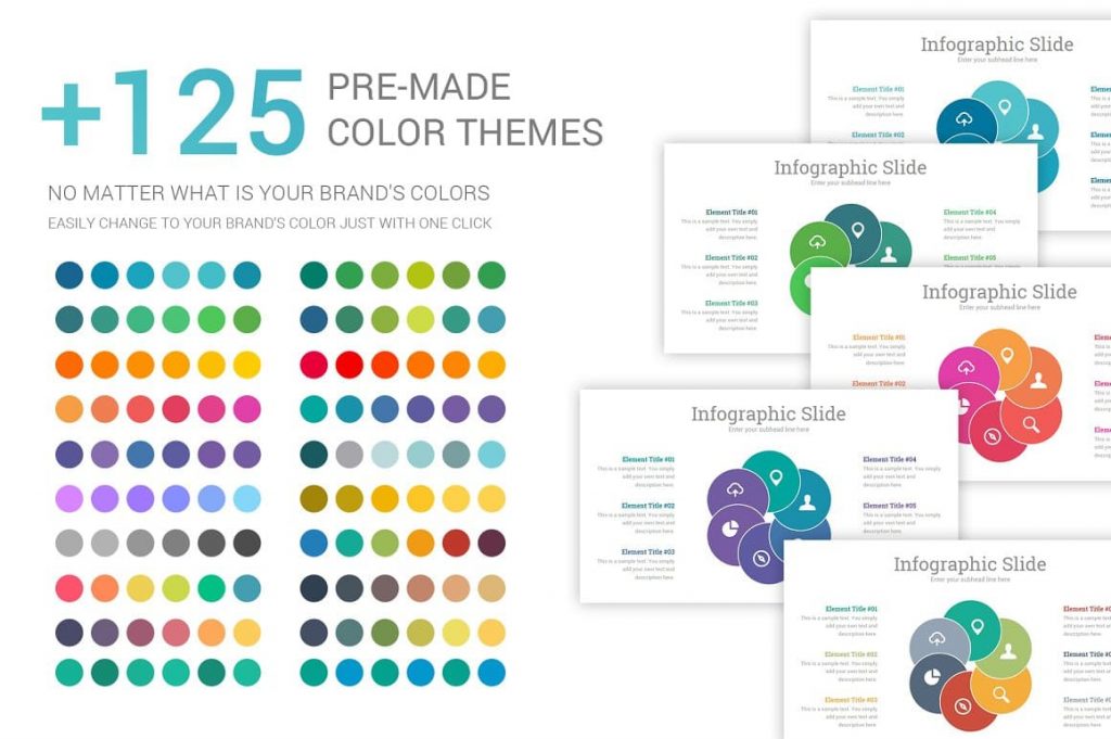 125+ Stunning Premade Theme colors Project Proposal PowerPoint Template.