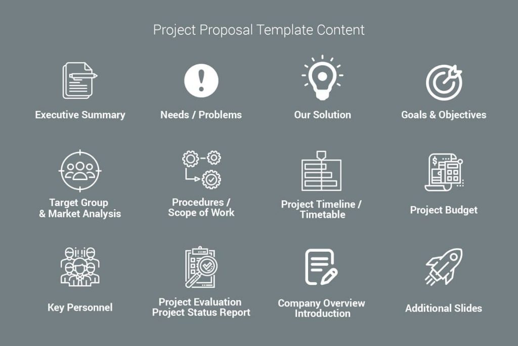 Project Proposal PowerPoint Template content.