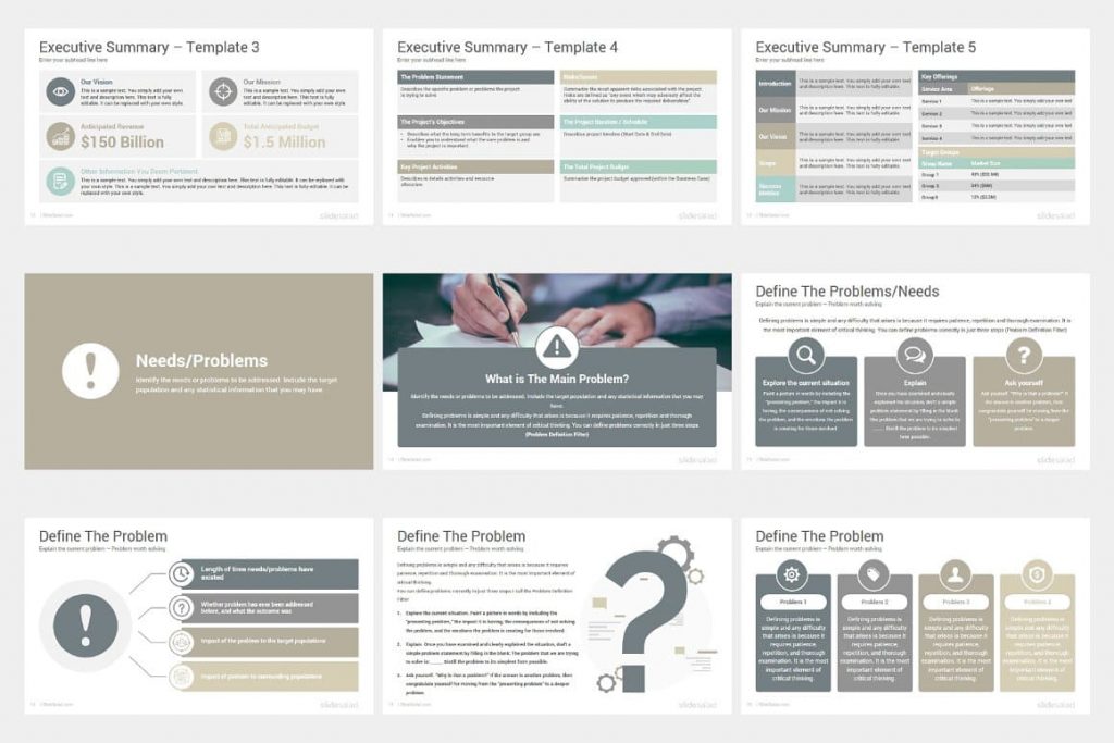 Slides Needs / Problems Project Proposal PowerPoint Template.